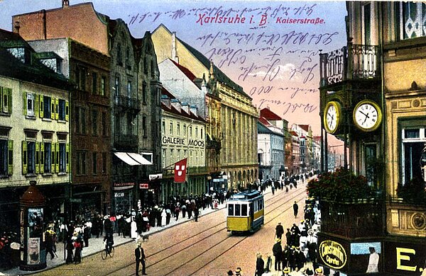 farbiger Postkarte "Kaiserstraße"