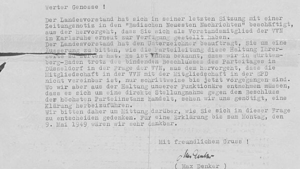 Schreiben mit Androhung der SPD-Partei