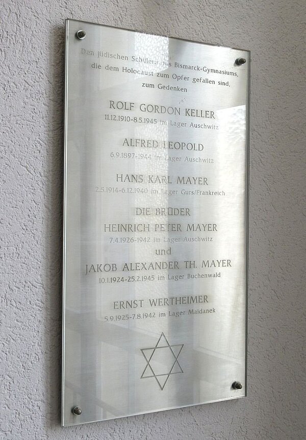 Ansicht der Gedenktafel