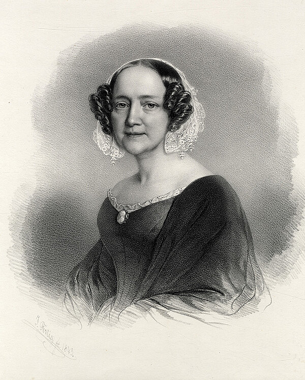 Amalie Christine zu Fürstenberg (1795-1869), die Schwester Maximilians von Baden, die das verschollene Aquarell des Schlösschens gemalt hat