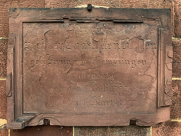 Grabplatte Charlotte Eleonore Freifrau von Stetten