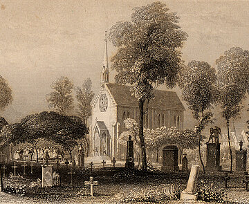 Trauerfeier auf dem Alten Friedhof, Mitte des 19. Jahrhunderts