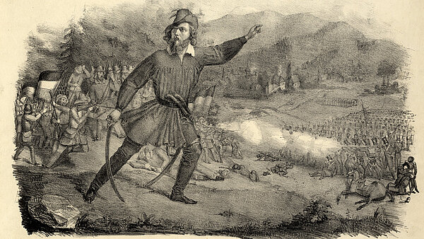 Friedrich Hecker auf der Anhöhe bei Kandern, 1848