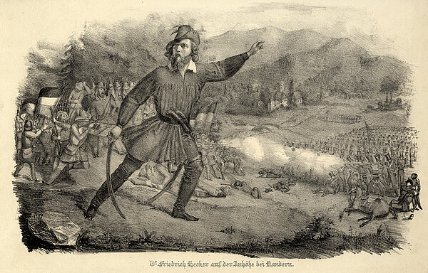 Friedrich Hecker auf der Anhöhe bei Kandern, 1848