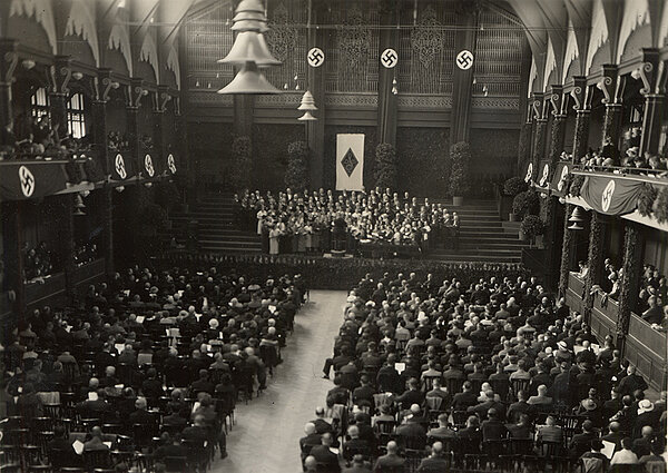Veranstaltung in der Festhalle während der NS-Zeit, 11. Badisches Bundessängerfest im Oktober 1935
