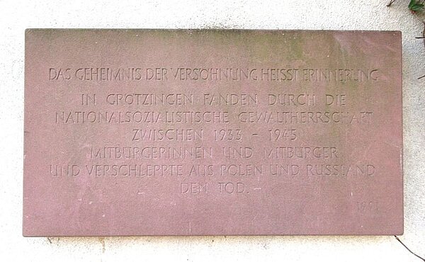 Ansicht der Gedenktafel