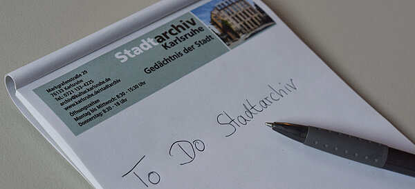Notizblock "To Do Stadtarchiv"
