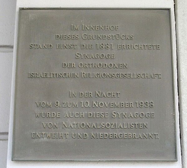 Ansicht der Gedenktafel