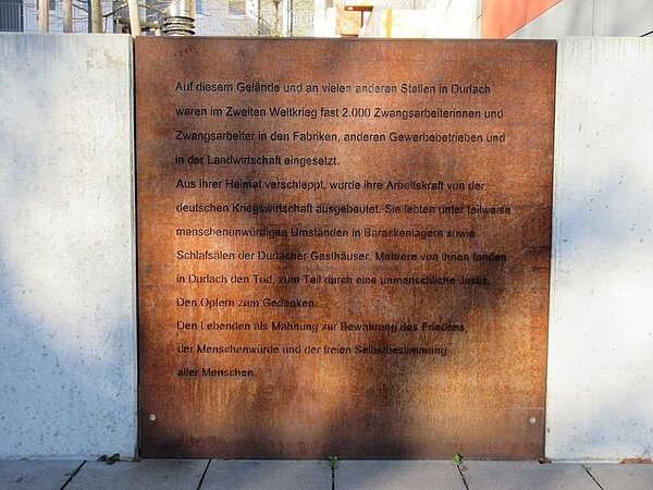 Ansicht der Erinnerungstafel