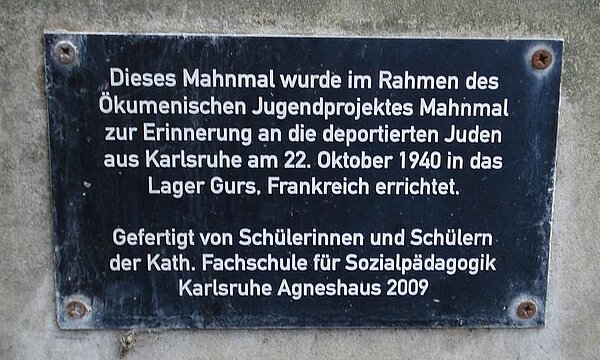 Ansicht des Mahnmals