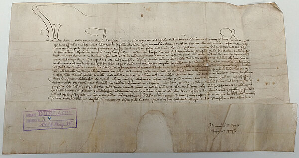 Spätmittelalterliche Königsurkunde aus Durlach von 1418