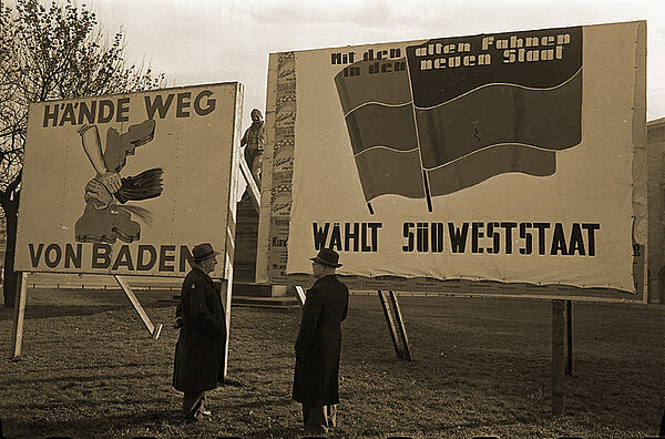 Plakatwerbung bei der Volksabstimmung über den Südweststaat 1951