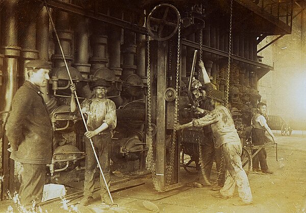 Arbeit im Gaswerk, Ort und Datum unbekannt, ca. 1880er Jahre