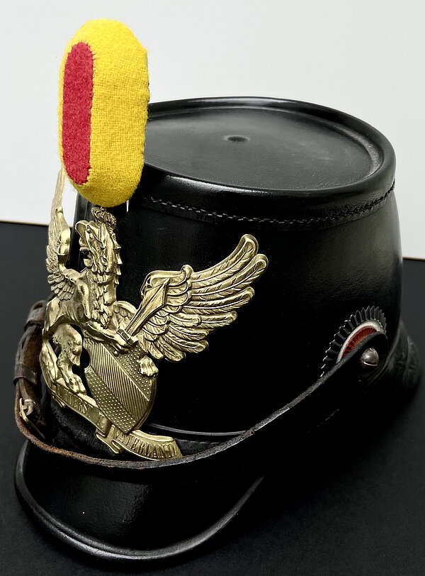 Tschako des Badischen Train-Bataillons Nr. 14, vor 1904