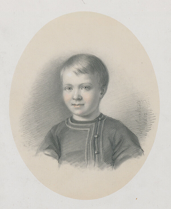 Alexandra von Berckholtz, Gottfried von Berckholtz, Bleistift und Buntstift in Rot