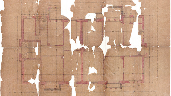 Wohnhaus des Privatiers Hermann Kröncke, Jahnstraße 6-8, Grundriss des Erdgeschosses, 1883