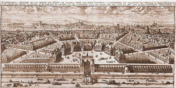 Porte et Place de France, Kupferstich von Claude Chastillon von 1610