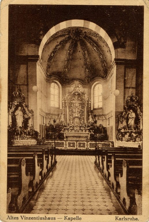 Innenansicht der Kapelle, Postkarte um 1900
