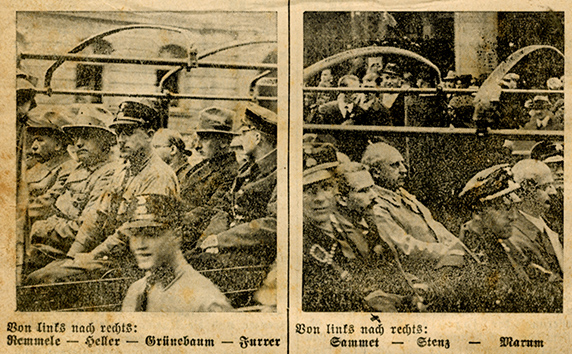 Bilder aus dem Bericht über die Schaufahrt in der Zeitung "Der Führer" vom 17. Mai 1933.