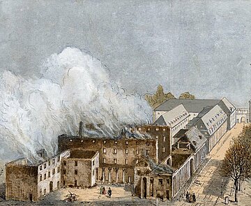 Der Brand des Karlsruher Hoftheaters am 28.02.1847, Stadtarchiv Karlsruhe 8/PBS XIVa 602