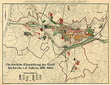 Die bauliche Entwicklung Karlsruhes 1715-1925. 