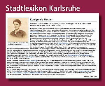 Biographie von Kunigunde Fischer im Stadtlexikon Karlsruhe