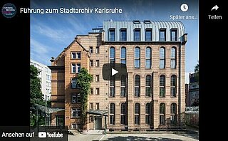 Film über die Baugeschichte der Pfandleihe, in der seit 1990 das Stadtarchiv Karlsruhe untergebracht ist.