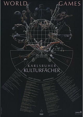 "World Games - Karlsruher Kulturfächer Ausstellungen, Sport und Kunst, Aufführungen, Theater" - Veranstaltungshinweise, 1989 (Borchert, Braun-Verlag)