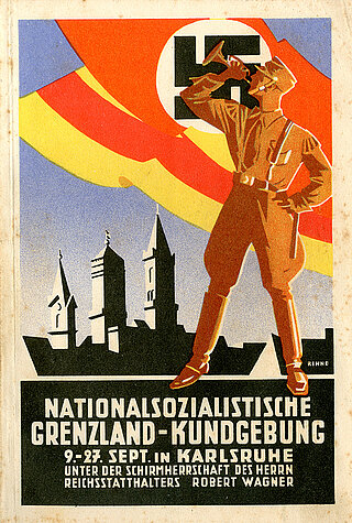 Titelblatt des Führers durch die nationalsozialistische Grenzland-Kundgebung 1933 in Karlsruhe